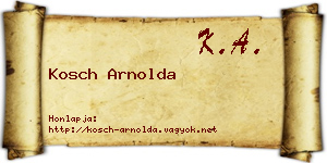 Kosch Arnolda névjegykártya